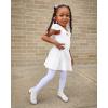imageStelle Ballet Leotards for Girls Dance Leotard with Skirt Toddler Pink Ballet Outfit Ruffle Sleeve Kids Dance Dress1whiteshiny Skirt