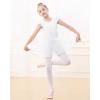 imageStelle Ballet Leotards for Girls Dance Leotard with Skirt Toddler Pink Ballet Outfit Ruffle Sleeve Kids Dance Dress1whiteshiny Skirt