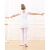 imageStelle Ballet Leotards for Girls Dance Leotard with Skirt Toddler Pink Ballet Outfit Ruffle Sleeve Kids Dance Dress1whiteshiny Skirt
