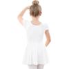 imageStelle Ballet Leotards for Girls Dance Leotard with Skirt Toddler Pink Ballet Outfit Ruffle Sleeve Kids Dance Dress1whiteshiny Skirt