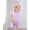 imageStelle Ballet Leotards for Girls Dance Leotard with Skirt Toddler Pink Ballet Outfit Ruffle Sleeve Kids Dance Dress2light Purple