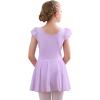 imageStelle Ballet Leotards for Girls Dance Leotard with Skirt Toddler Pink Ballet Outfit Ruffle Sleeve Kids Dance Dress2light Purple