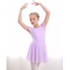 imageStelle Ballet Leotards for Girls Dance Leotard with Skirt Toddler Pink Ballet Outfit Ruffle Sleeve Kids Dance Dress2light Purple