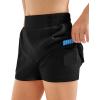 imageStelle Girls Athletic Shorts with Liner Zipper Pockets Elastic Waist Running Shorts Sports Active Shorts for Teen KidsAblack