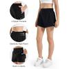 imageStelle Girls Athletic Shorts with Liner Zipper Pockets Elastic Waist Running Shorts Sports Active Shorts for Teen KidsAblack