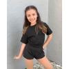 imageStelle Girls Athletic Shorts with Liner Zipper Pockets Elastic Waist Running Shorts Sports Active Shorts for Teen KidsAblack