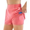 imageStelle Girls Athletic Shorts with Liner Zipper Pockets Elastic Waist Running Shorts Sports Active Shorts for Teen KidsAcoral