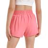 imageStelle Girls Athletic Shorts with Liner Zipper Pockets Elastic Waist Running Shorts Sports Active Shorts for Teen KidsAcoral