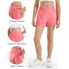 imageStelle Girls Athletic Shorts with Liner Zipper Pockets Elastic Waist Running Shorts Sports Active Shorts for Teen KidsAcoral