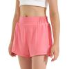 imageStelle Girls Athletic Shorts with Liner Zipper Pockets Elastic Waist Running Shorts Sports Active Shorts for Teen KidsAcoral