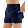 imageStelle Girls Athletic Shorts with Liner Zipper Pockets Elastic Waist Running Shorts Sports Active Shorts for Teen KidsNavy