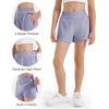 imageStelle Girls Athletic Shorts with Liner Zipper Pockets Elastic Waist Running Shorts Sports Active Shorts for Teen KidsPurple Haze