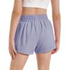 imageStelle Girls Athletic Shorts with Liner Zipper Pockets Elastic Waist Running Shorts Sports Active Shorts for Teen KidsPurple Haze