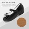 imageStelle Girls Dress Shoes Flower Girls Wedding Party Low Heels with Bow for Toddler and KidsBlack