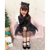 imageStelle Girls Dress Shoes Flower Girls Wedding Party Low Heels with Bow for Toddler and KidsBlackvelvet