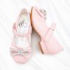 imageStelle Girls Dress Shoes Flower Girls Wedding Party Low Heels with Bow for Toddler and KidsPink