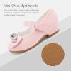 imageStelle Girls Dress Shoes Flower Girls Wedding Party Low Heels with Bow for Toddler and KidsPink
