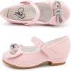 imageStelle Girls Dress Shoes Flower Girls Wedding Party Low Heels with Bow for Toddler and KidsPink