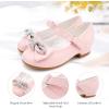 imageStelle Girls Dress Shoes Flower Girls Wedding Party Low Heels with Bow for Toddler and KidsPink