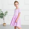 imageStelle Girls Dress Short Sleeve Toddler Skater Twirl A Line Solid Color Dress TShirt Dress for School Casual ValentinesA02lavender Without Pocket