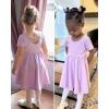 imageStelle Girls Dress Short Sleeve Toddler Skater Twirl A Line Solid Color Dress TShirt Dress for School Casual ValentinesA02lavender Without Pocket