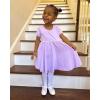 imageStelle Girls Dress Short Sleeve Toddler Skater Twirl A Line Solid Color Dress TShirt Dress for School Casual ValentinesA02lavender Without Pocket