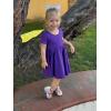 imageStelle Girls Dress Short Sleeve Toddler Skater Twirl A Line Solid Color Dress TShirt Dress for School Casual ValentinesA02purple Without Pocket
