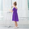 imageStelle Girls Dress Short Sleeve Toddler Skater Twirl A Line Solid Color Dress TShirt Dress for School Casual ValentinesA02purple Without Pocket