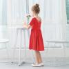 imageStelle Girls Dress Short Sleeve Toddler Skater Twirl A Line Solid Color Dress TShirt Dress for School Casual ValentinesA02red Without Pocket