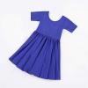 imageStelle Girls Dress Short Sleeve Toddler Skater Twirl A Line Solid Color Dress TShirt Dress for School Casual ValentinesA02royal Blue Without Pocket