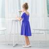 imageStelle Girls Dress Short Sleeve Toddler Skater Twirl A Line Solid Color Dress TShirt Dress for School Casual ValentinesA02royal Blue Without Pocket