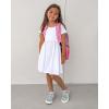 imageStelle Girls Dress Short Sleeve Toddler Skater Twirl A Line Solid Color Dress TShirt Dress for School Casual ValentinesA02white Without Pocket