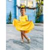 imageStelle Girls Dress Short Sleeve Toddler Skater Twirl A Line Solid Color Dress TShirt Dress for School Casual ValentinesA02yellow Without Pocket