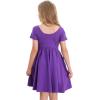 imageStelle Girls Dress Short Sleeve Toddler Skater Twirl A Line Solid Color Dress TShirt Dress for School Casual ValentinesA19purple With Pocket