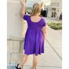 imageStelle Girls Dress Short Sleeve Toddler Skater Twirl A Line Solid Color Dress TShirt Dress for School Casual ValentinesA19purple With Pocket