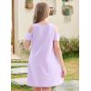 imageStelle Girls Dress Short Sleeve Toddler Skater Twirl A Line Solid Color Dress TShirt Dress for School Casual ValentinesCd001lavendercold Shoulder