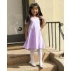 imageStelle Girls Dress Short Sleeve Toddler Skater Twirl A Line Solid Color Dress TShirt Dress for School Casual ValentinesCd001lavendercold Shoulder