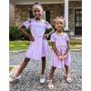 imageStelle Girls Dress Short Sleeve Toddler Skater Twirl A Line Solid Color Dress TShirt Dress for School Casual ValentinesCd001lavendercold Shoulder