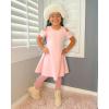 imageStelle Girls Dress Short Sleeve Toddler Skater Twirl A Line Solid Color Dress TShirt Dress for School Casual ValentinesCd001pinkcold Shoulder