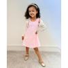 imageStelle Girls Dress Short Sleeve Toddler Skater Twirl A Line Solid Color Dress TShirt Dress for School Casual ValentinesCd001pinkcold Shoulder