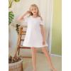 imageStelle Girls Dress Short Sleeve Toddler Skater Twirl A Line Solid Color Dress TShirt Dress for School Casual ValentinesCd001whitecold Shoulder
