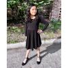 imageStelle Long Sleeve Girls Dress Toddler Fall Dresses Skater Twirl Cotton ALine Dress for School Casual HolidayBlack