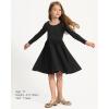 imageStelle Long Sleeve Girls Dress Toddler Fall Dresses Skater Twirl Cotton ALine Dress for School Casual HolidayBlack