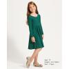 imageStelle Long Sleeve Girls Dress Toddler Fall Dresses Skater Twirl Cotton ALine Dress for School Casual HolidayGreen