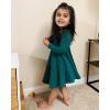 imageStelle Long Sleeve Girls Dress Toddler Fall Dresses Skater Twirl Cotton ALine Dress for School Casual HolidayGreen