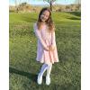 imageStelle Long Sleeve Girls Dress Toddler Fall Dresses Skater Twirl Cotton ALine Dress for School Casual HolidayPink