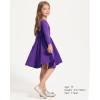 imageStelle Long Sleeve Girls Dress Toddler Fall Dresses Skater Twirl Cotton ALine Dress for School Casual HolidayPurple
