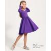 imageStelle Long Sleeve Girls Dress Toddler Fall Dresses Skater Twirl Cotton ALine Dress for School Casual HolidayPurple
