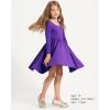 imageStelle Long Sleeve Girls Dress Toddler Fall Dresses Skater Twirl Cotton ALine Dress for School Casual HolidayPurple