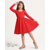 imageStelle Long Sleeve Girls Dress Toddler Fall Dresses Skater Twirl Cotton ALine Dress for School Casual HolidayRed